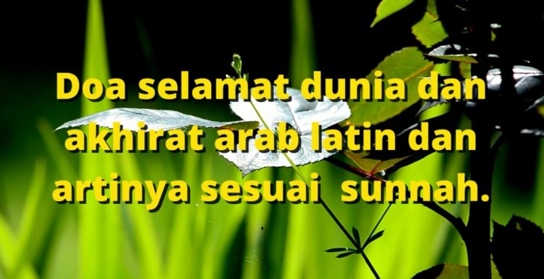 Doa selamat dunia dan akhiratarab latin dan artinya sesuai sunnah