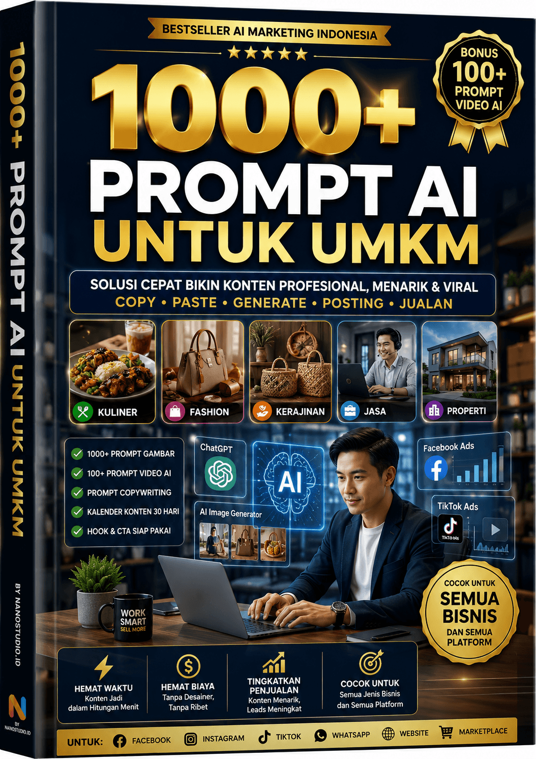 1000+ Prompt AI Marketing untuk UMKM, Bisnis Online & Content Creator + Bonus Prompt Video AI
